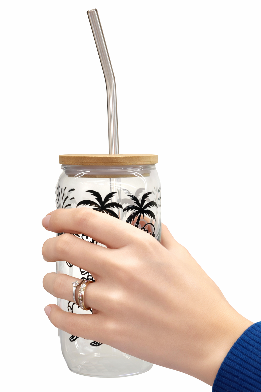 Bicchiere Vetro “petroglifico hawaiiano” – 450 ml