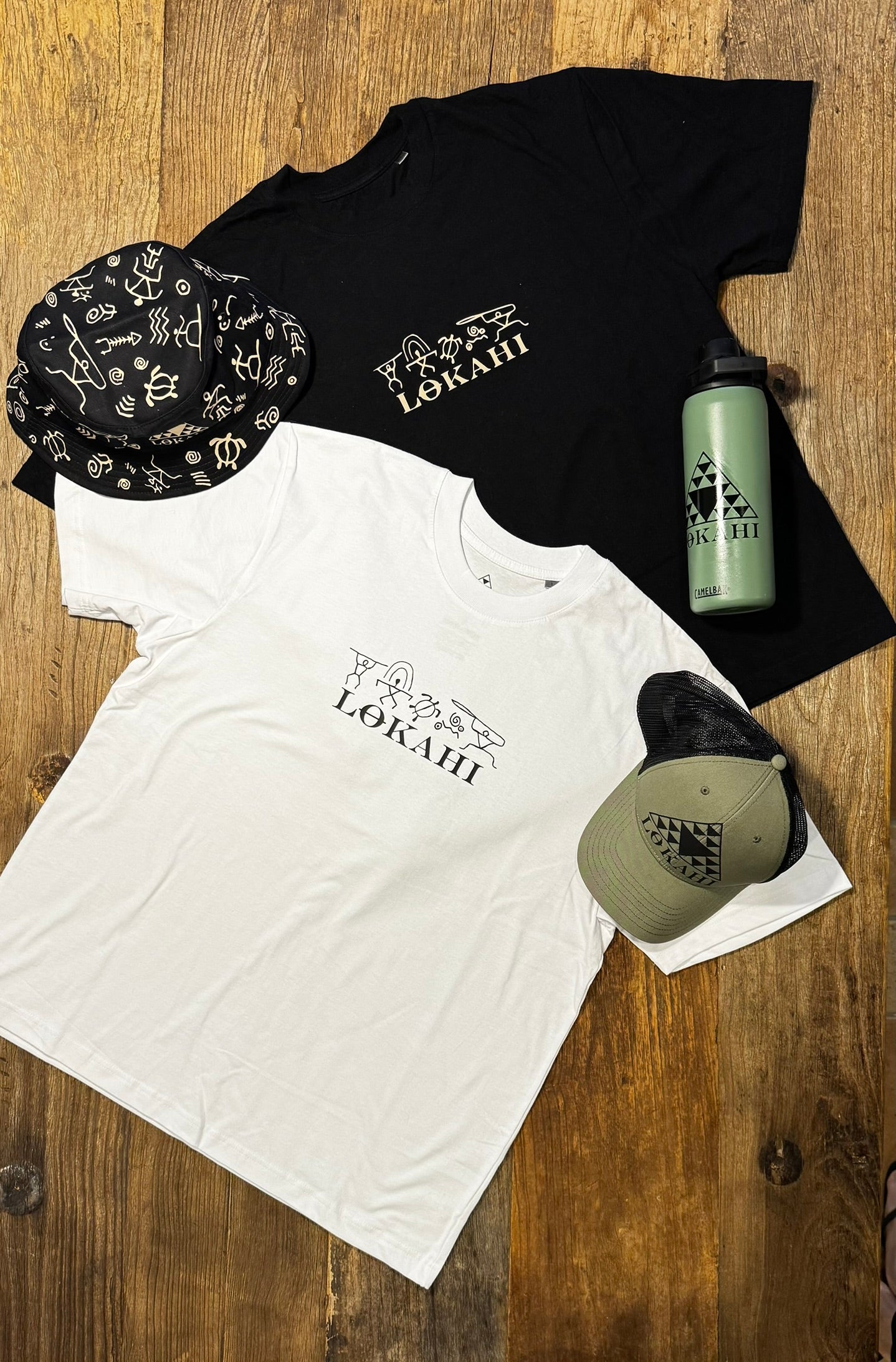 T-shirt Lokahi, Oversize, petroglifico hawaiano