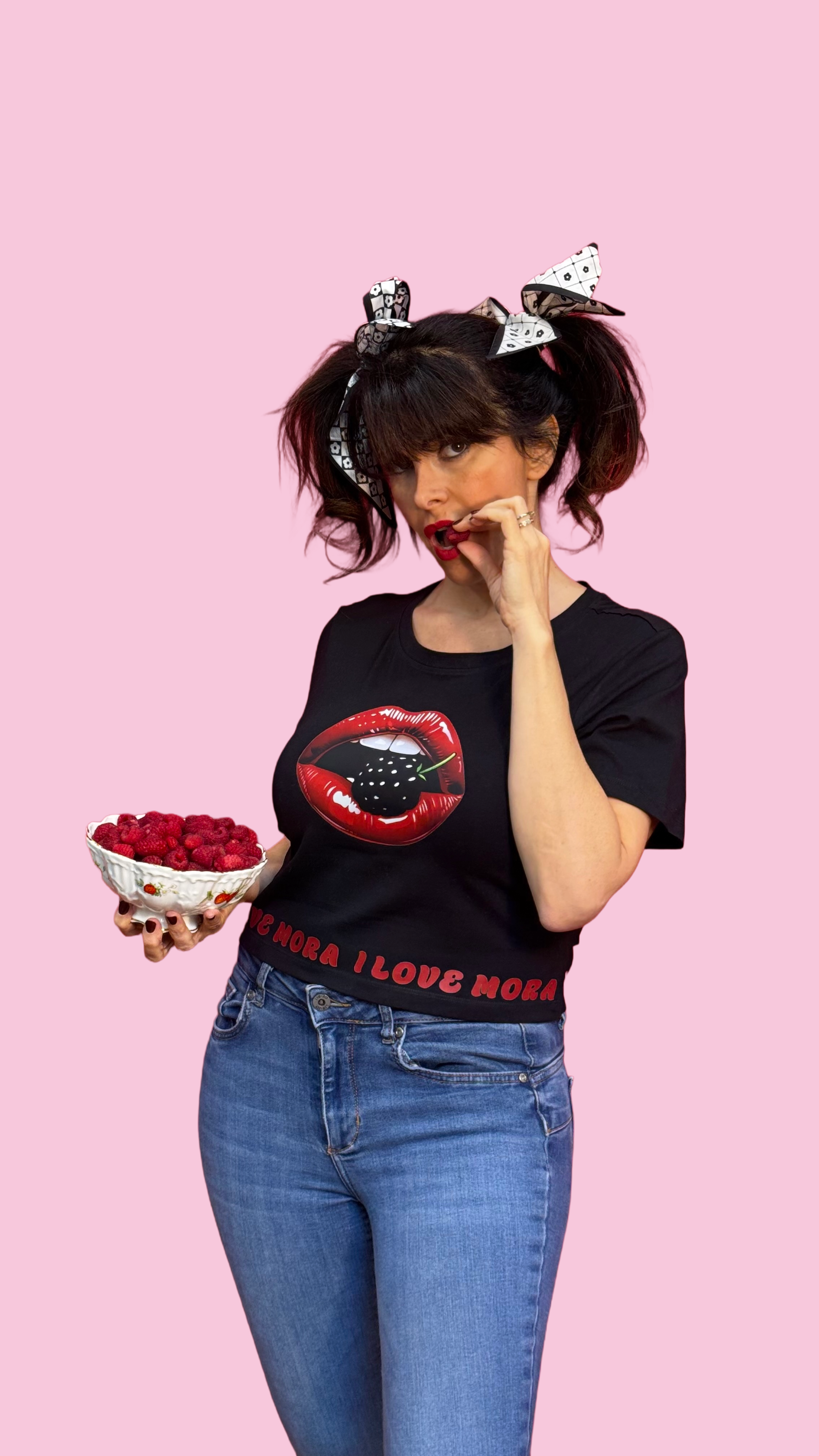 T-shirt Mora, labbra sexy mora
