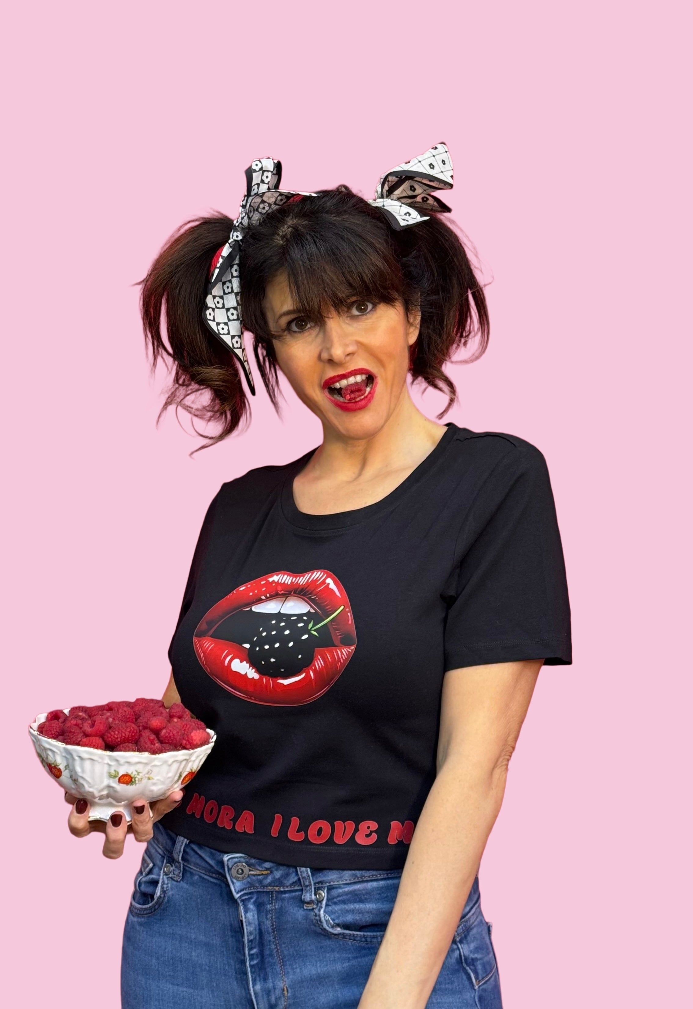 T-shirt Mora, labbra sexy mora