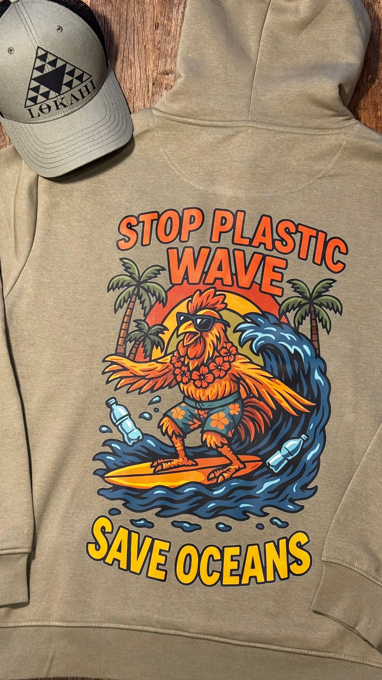 Felpa con cappuccio Lokahi, plastic wave