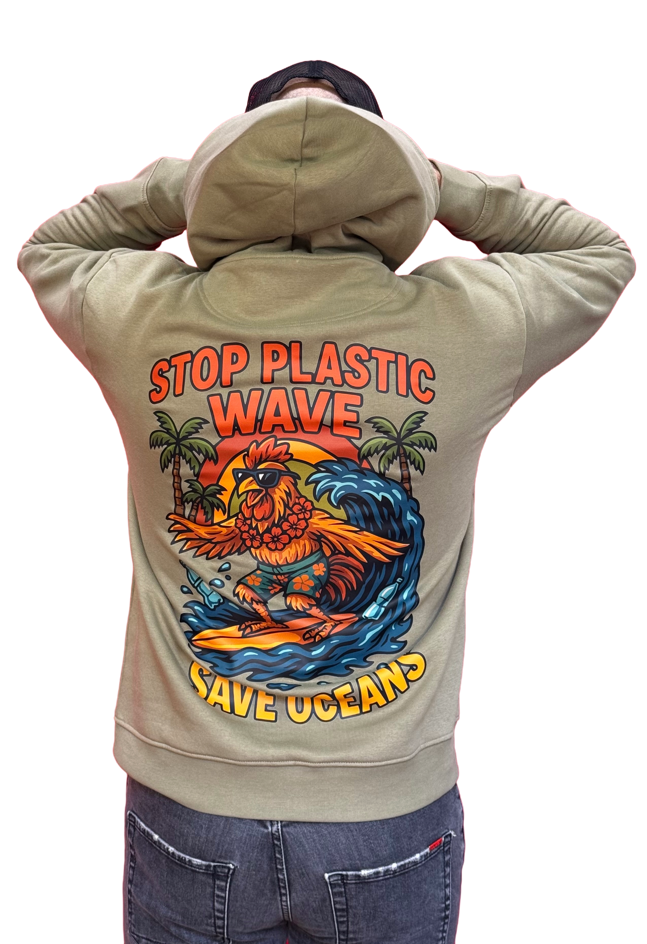 Felpa con cappuccio Lokahi, plastic wave