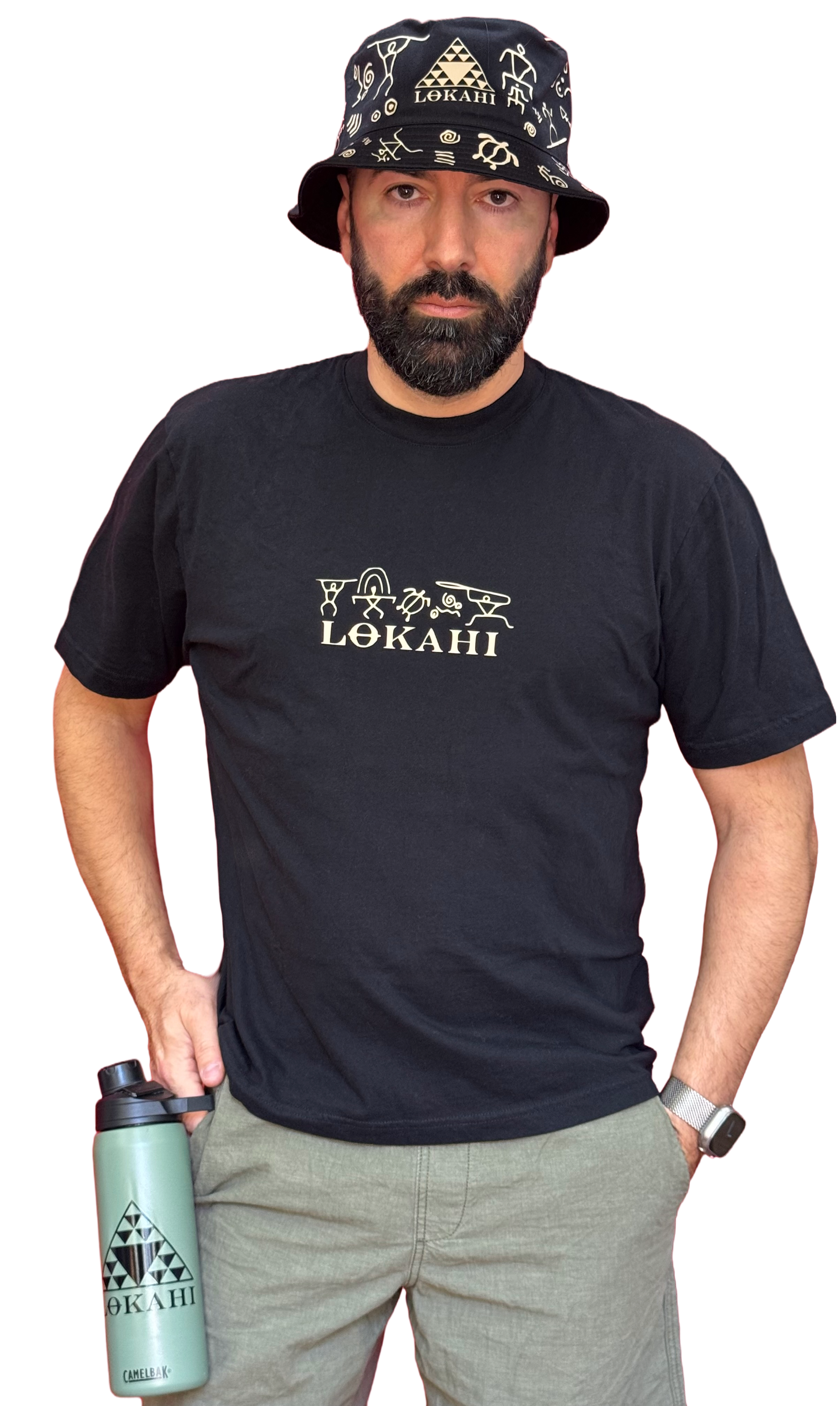 T-shirt Lokahi, Oversize, petroglifico hawaiano