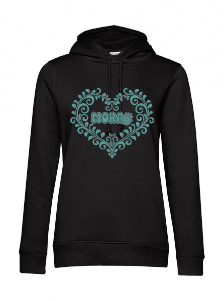 Felpa cappuccio Mora, logo mora
