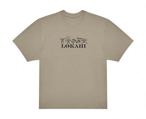 T-shirt Lokahi, Oversize, petroglifico hawaiano