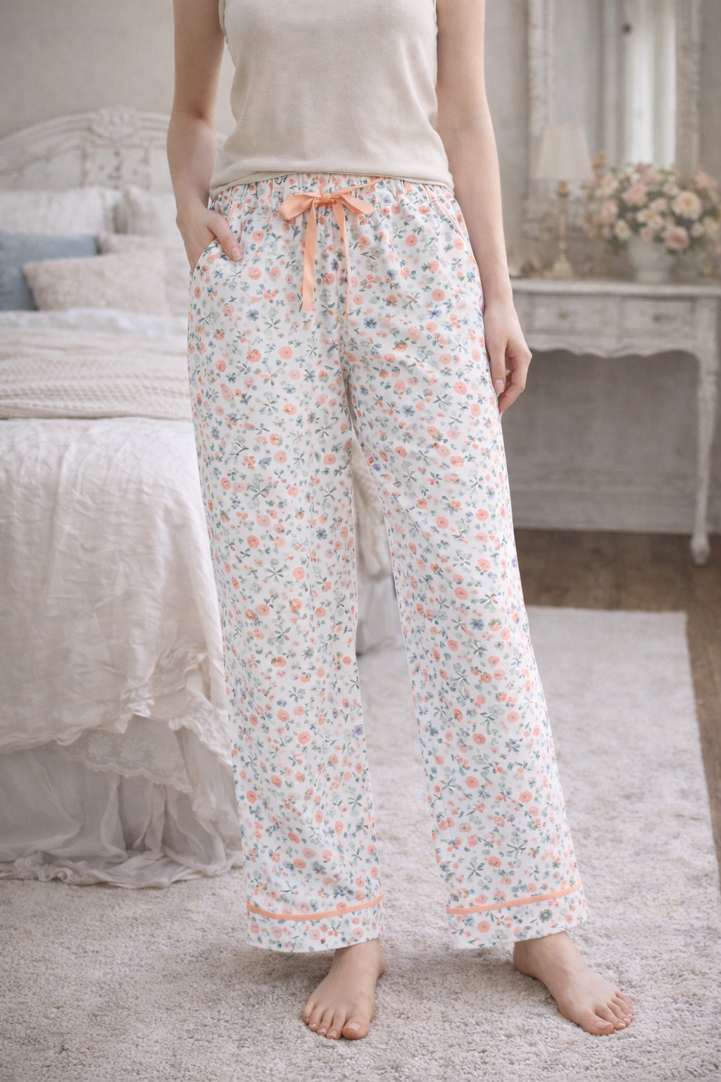 Pigiama pantalone lungo Mora, fiori di campo
