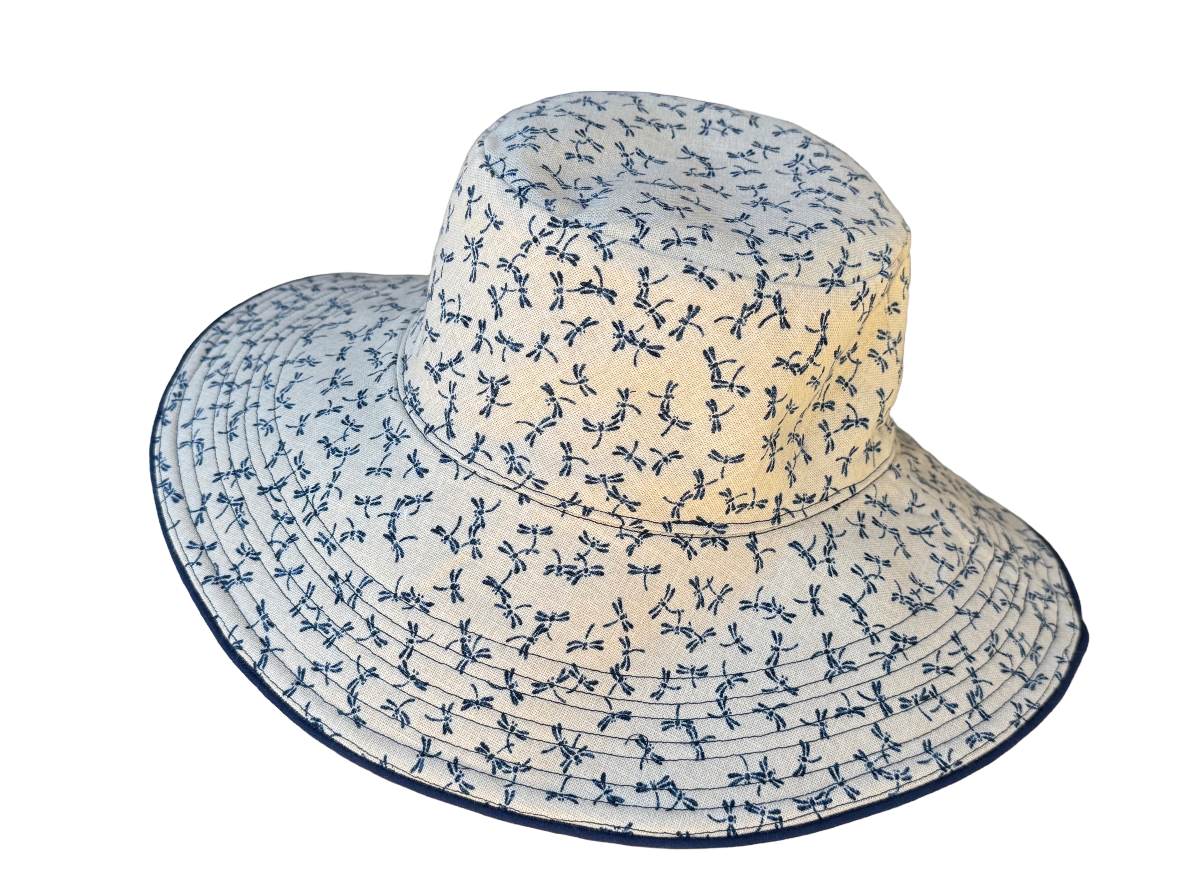Cappelli Mora style, libellule blu, cotone giapponese.