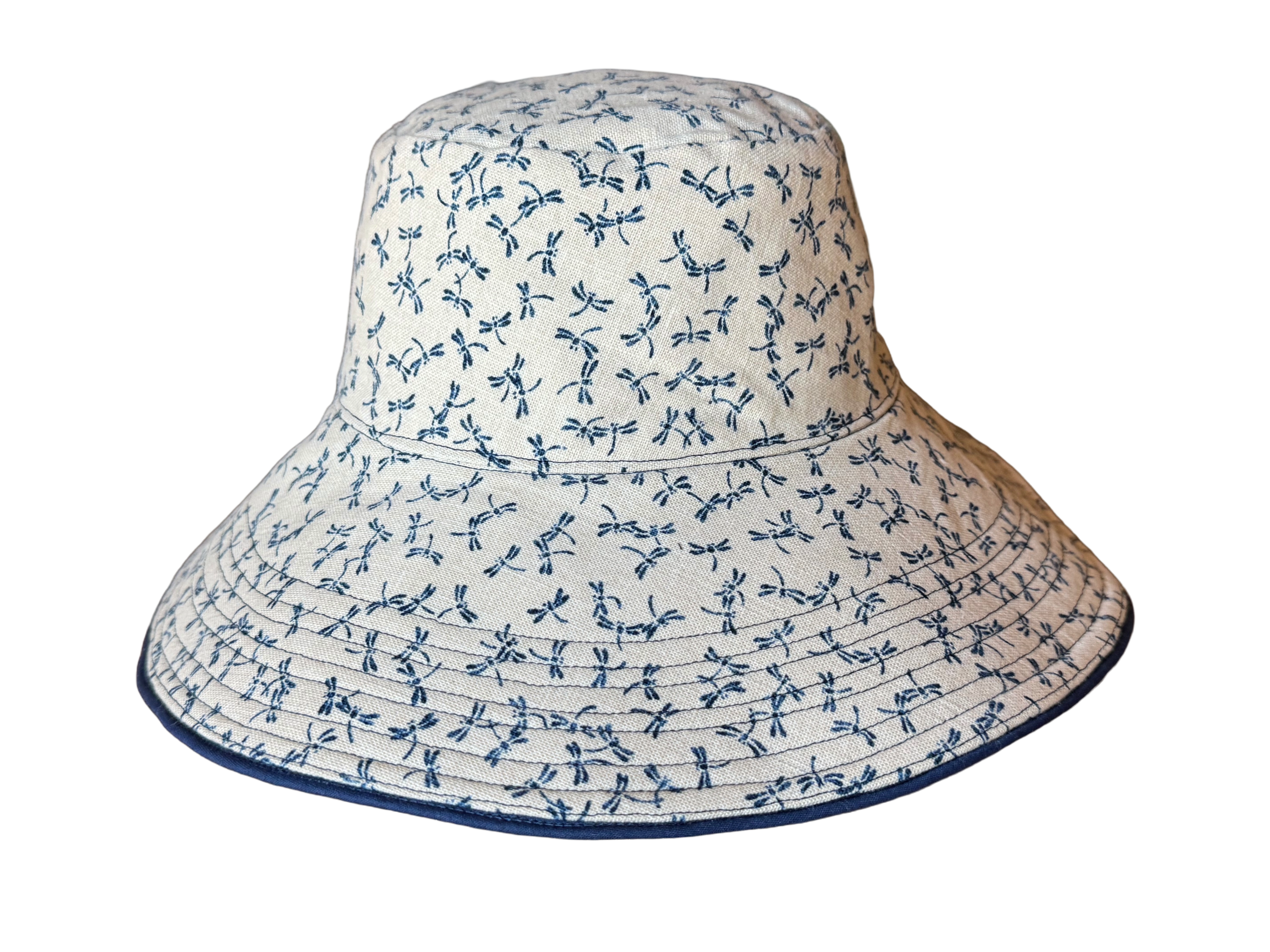 Cappelli Mora style, libellule blu, cotone giapponese.