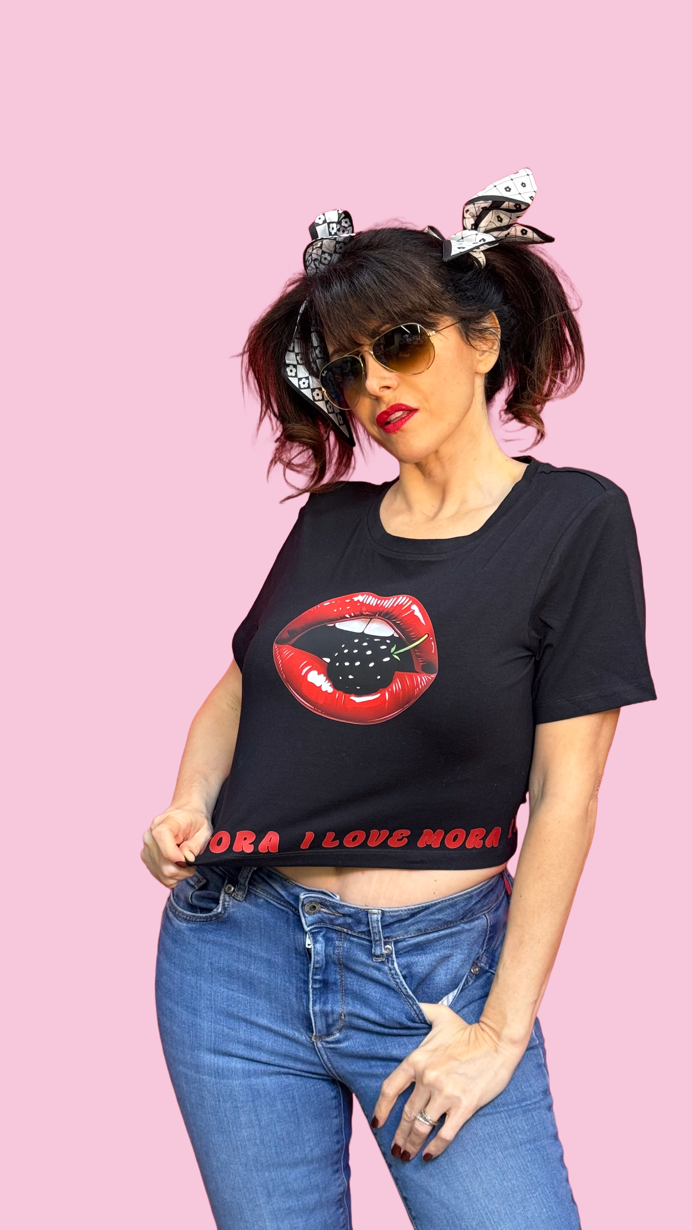 T-shirt Mora, labbra sexy mora