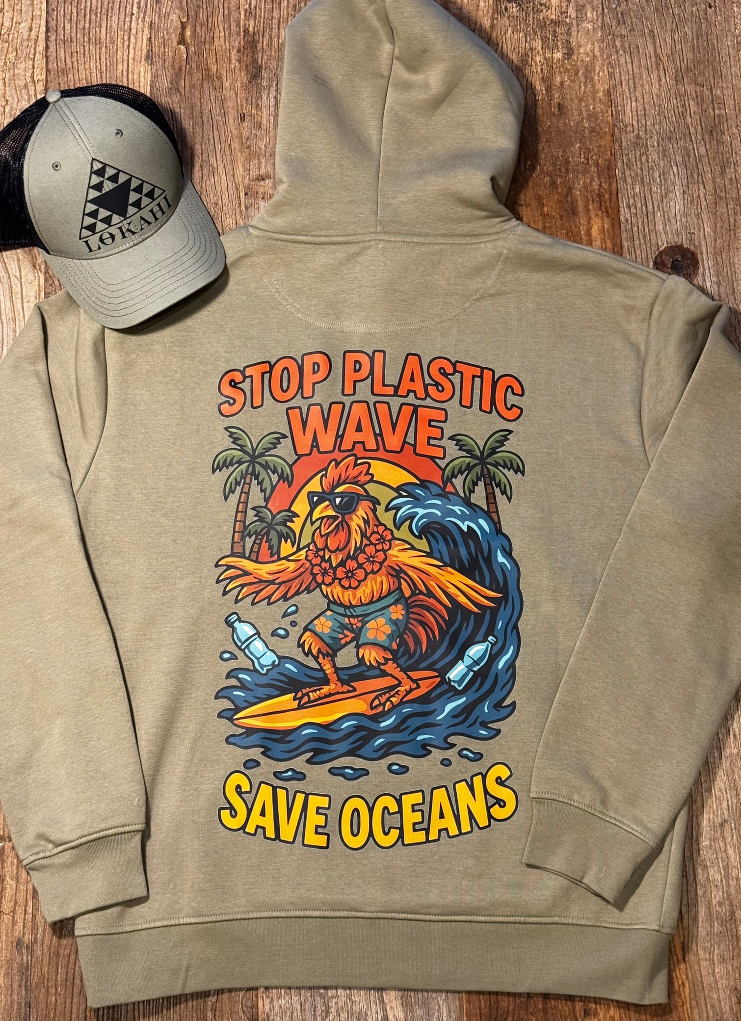 Felpa con cappuccio Lokahi, plastic wave