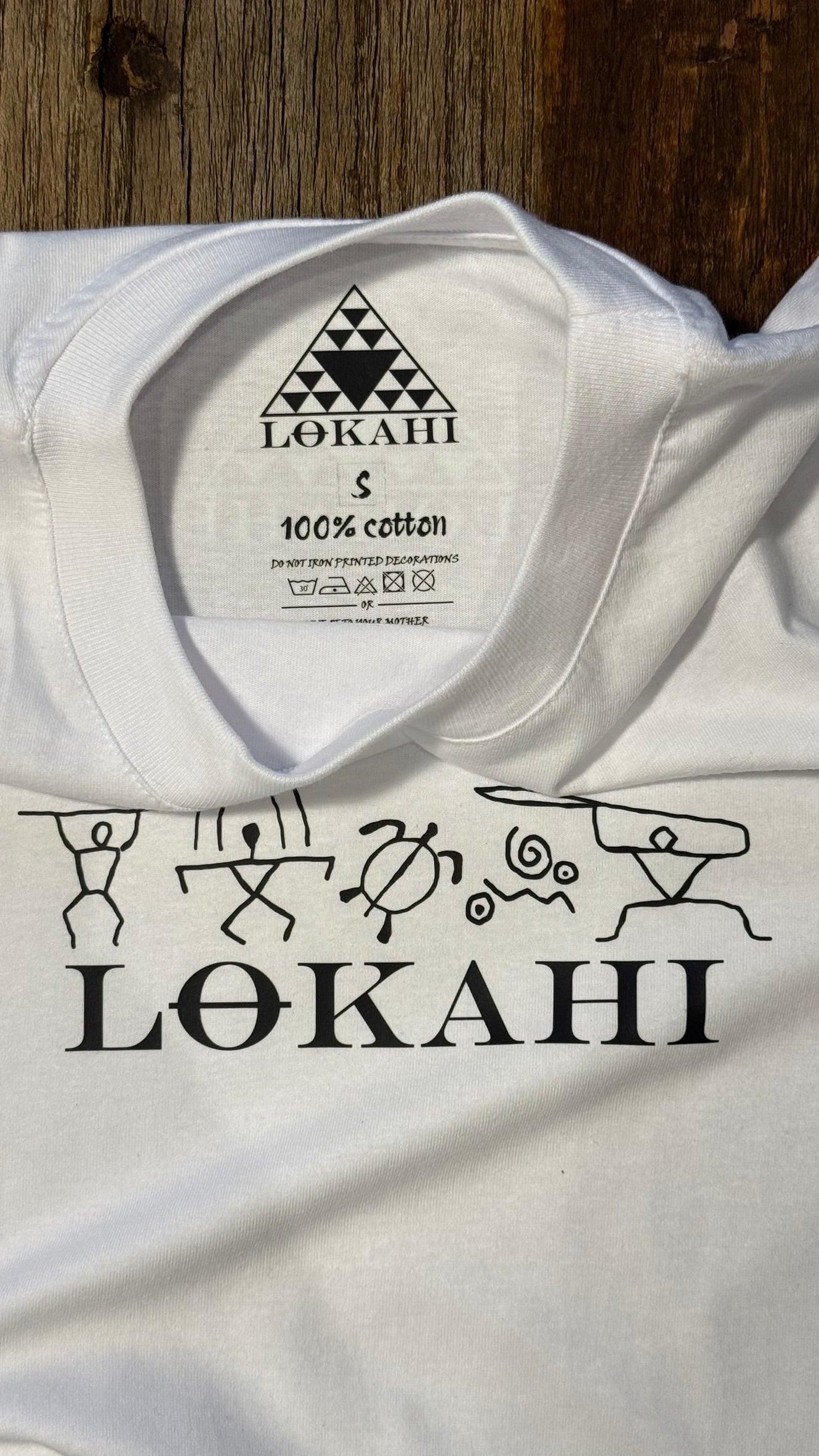 T-shirt Lokahi, Oversize, petroglifico hawaiano