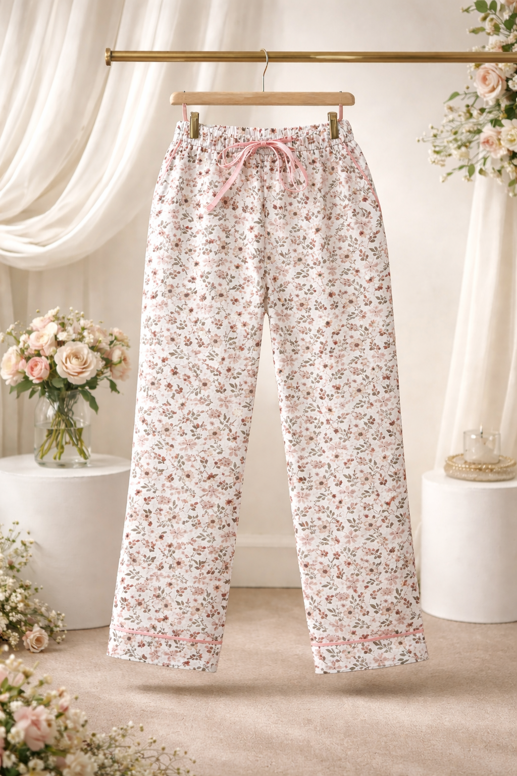 Pigiama pantalone lungo Mora, rosa antica